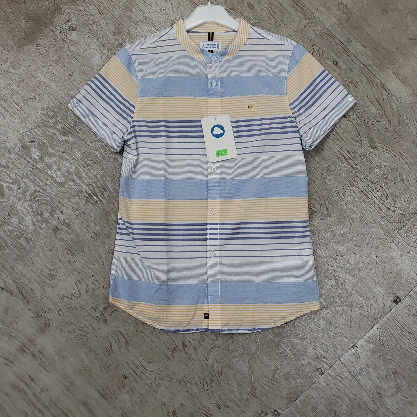 Boys Banded Collar Shirt