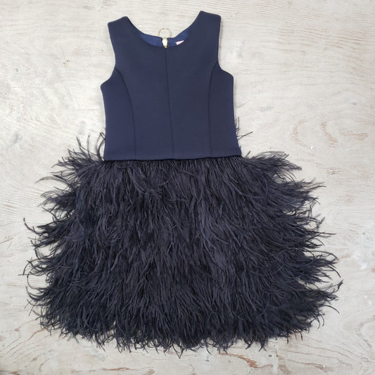 Navy Feather Special occasion Dress by Zoe Ltd.