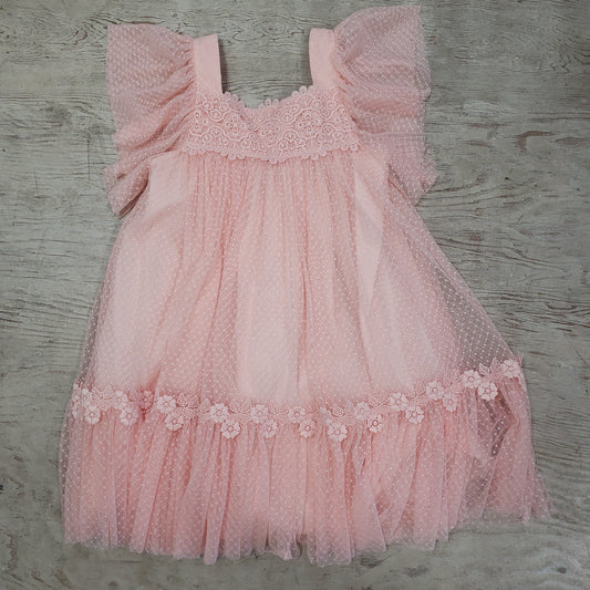 Peach lace dress by Abel & Lula