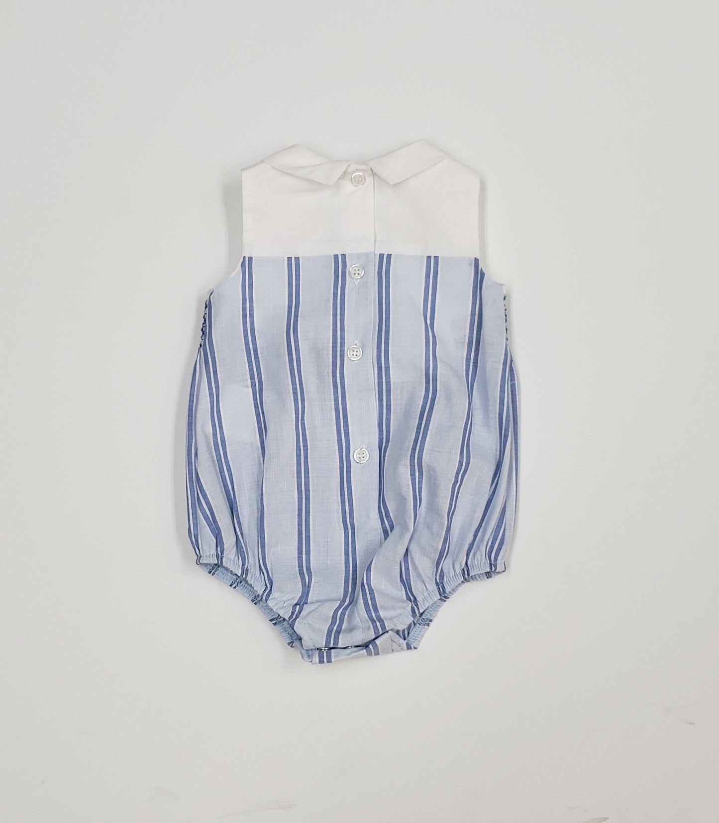 Baby boys smocked bubble romper