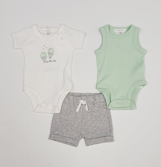 3 piece ice cream cones baby boy set