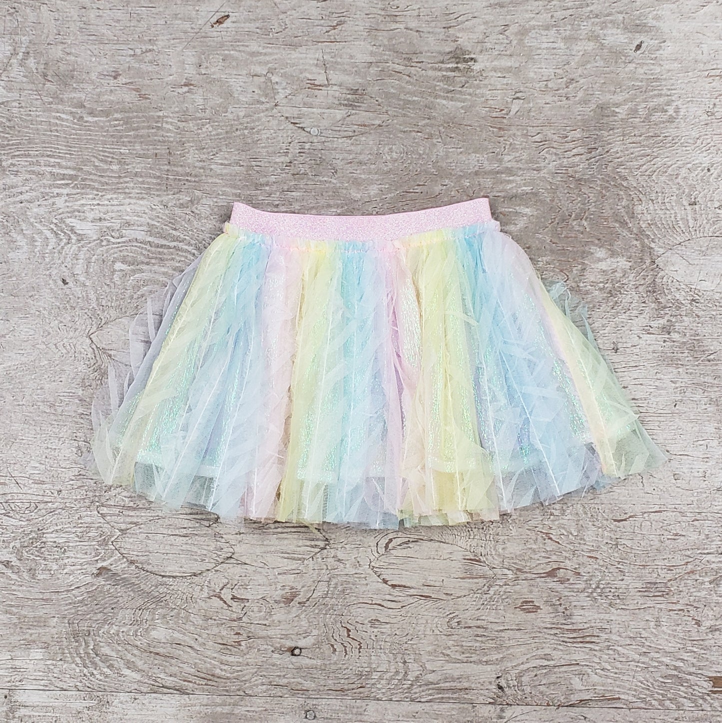 Girls pastel multicolored netted tutu skirt