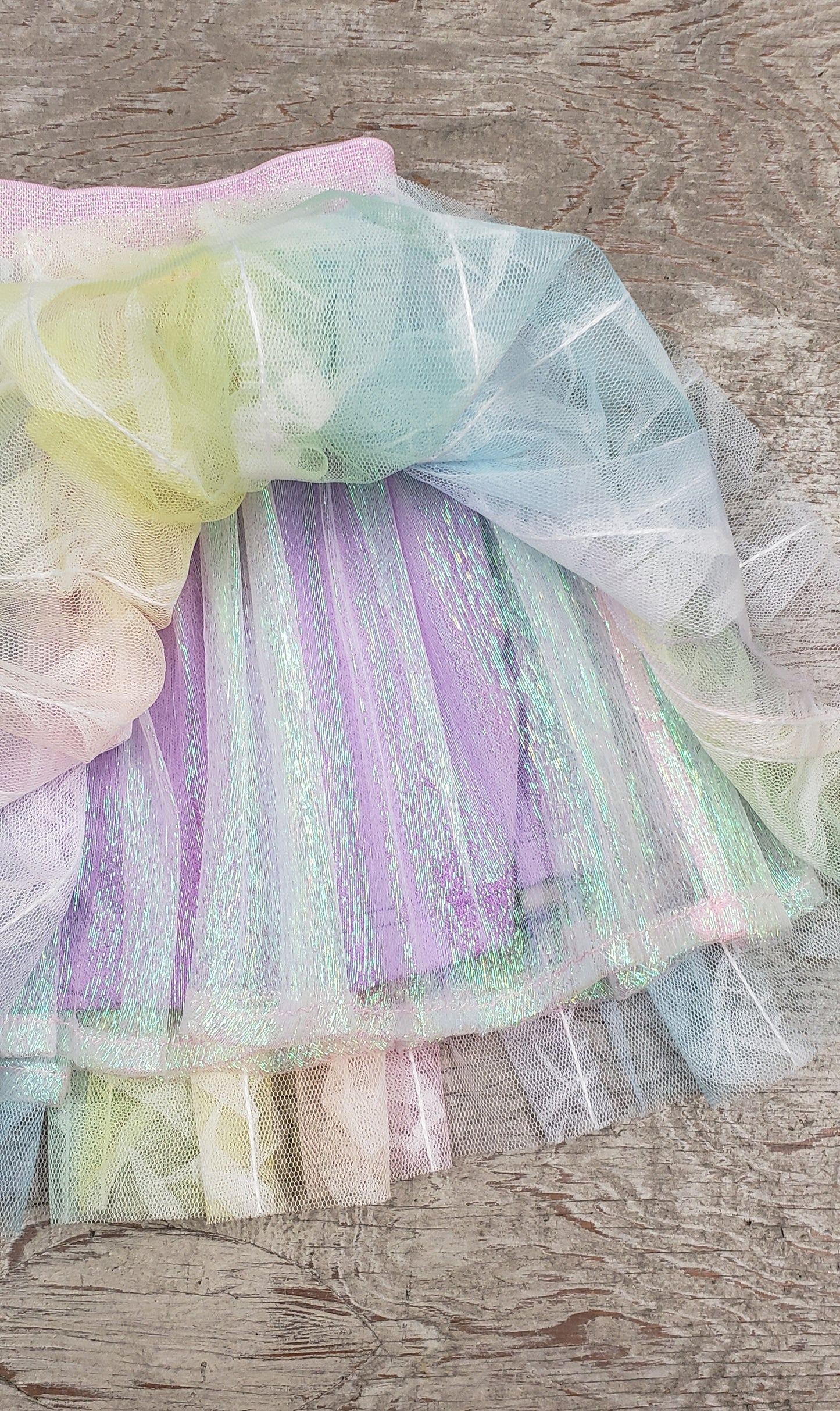 Girls pastel multicolored netted tutu skirt